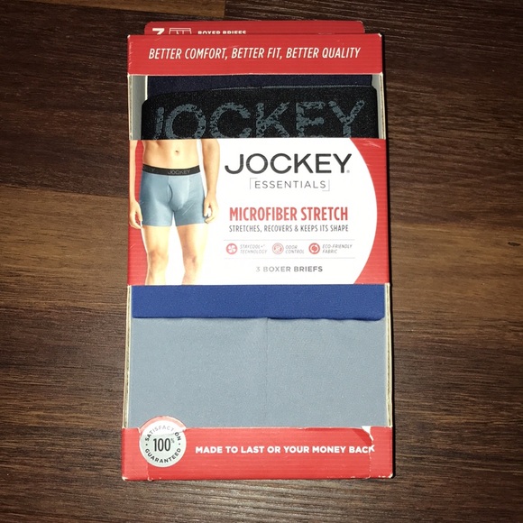Jockey Essentials Men's Microfiber Underwear Moisture Wicking Boxer Brief NIB - Picture 2 of 10